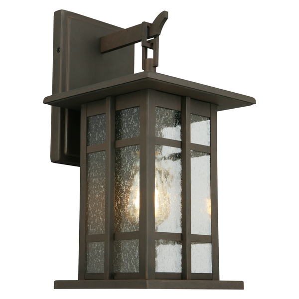 Eglo 1X60W Outdoor Wall Light W/ Matte Bronze Finish And Clear Seeded Glass 202888A
